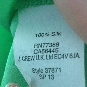 J. Crew Tops - 100% silk lime green button down J. Crew Tops - 100% silk lime green button down